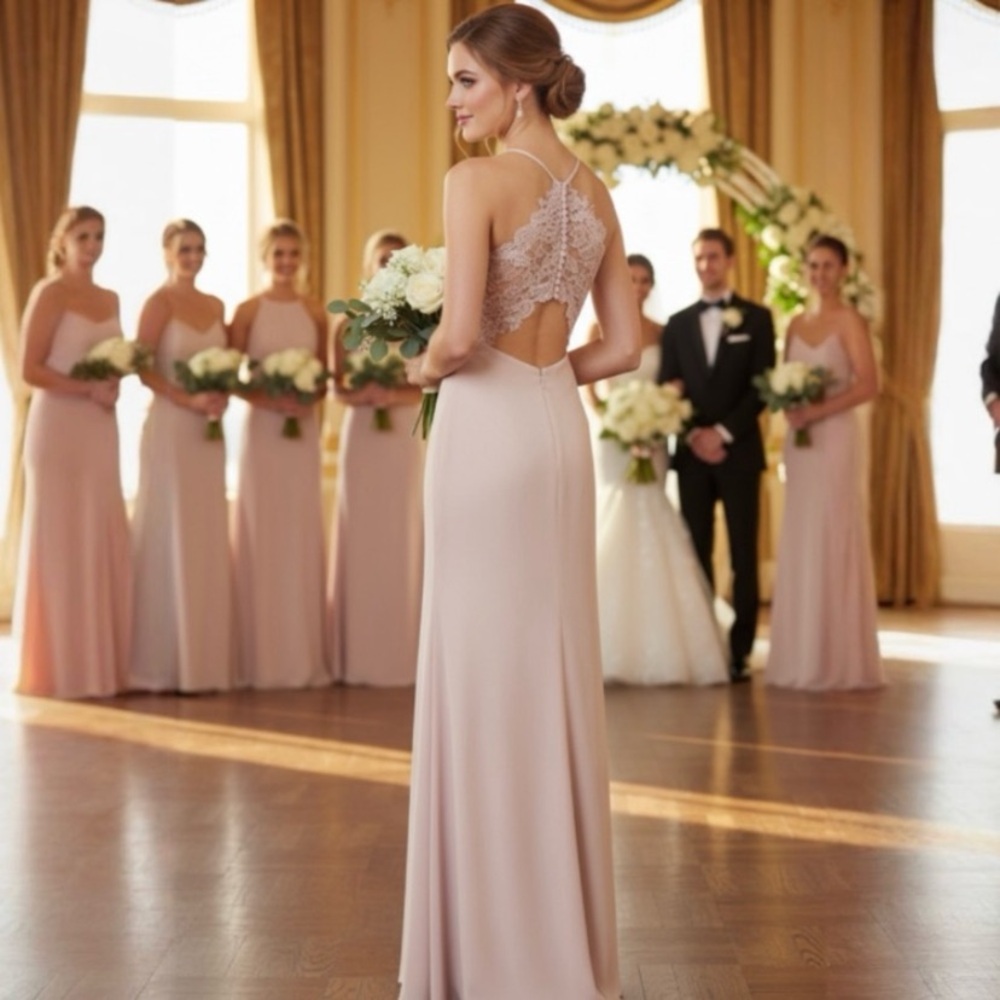 Elegant Sequin Hearts Cream Formal Dress - Picture 5 of 13